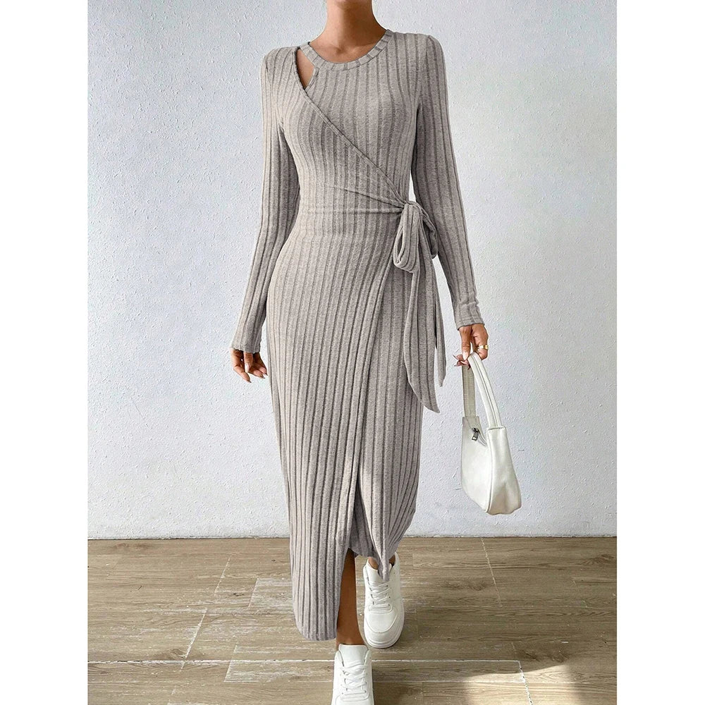 The Cozy Ribbed Midi Dress