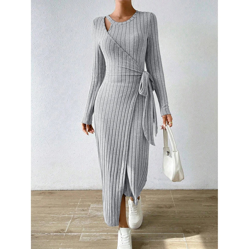 The Cozy Ribbed Midi Dress