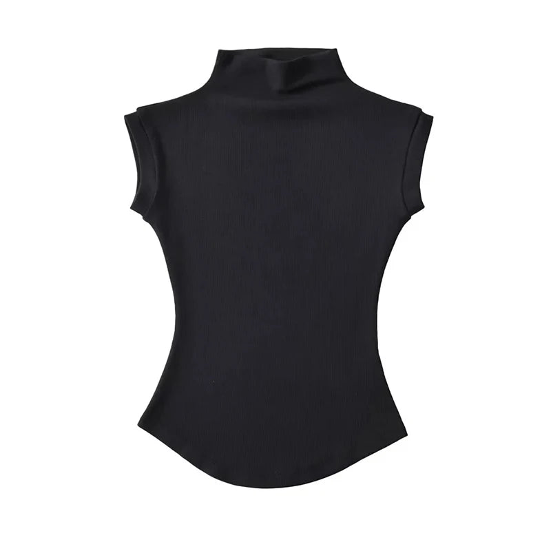 Mock Neck Sleeveless Top