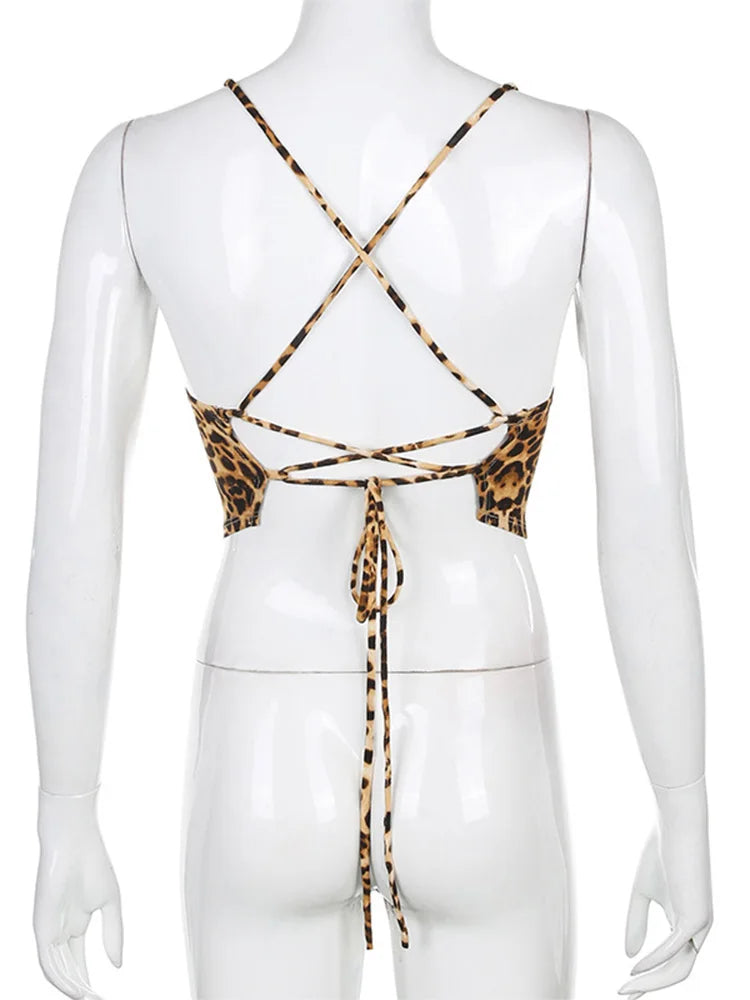 Leopard Asymmetrical Crop Top