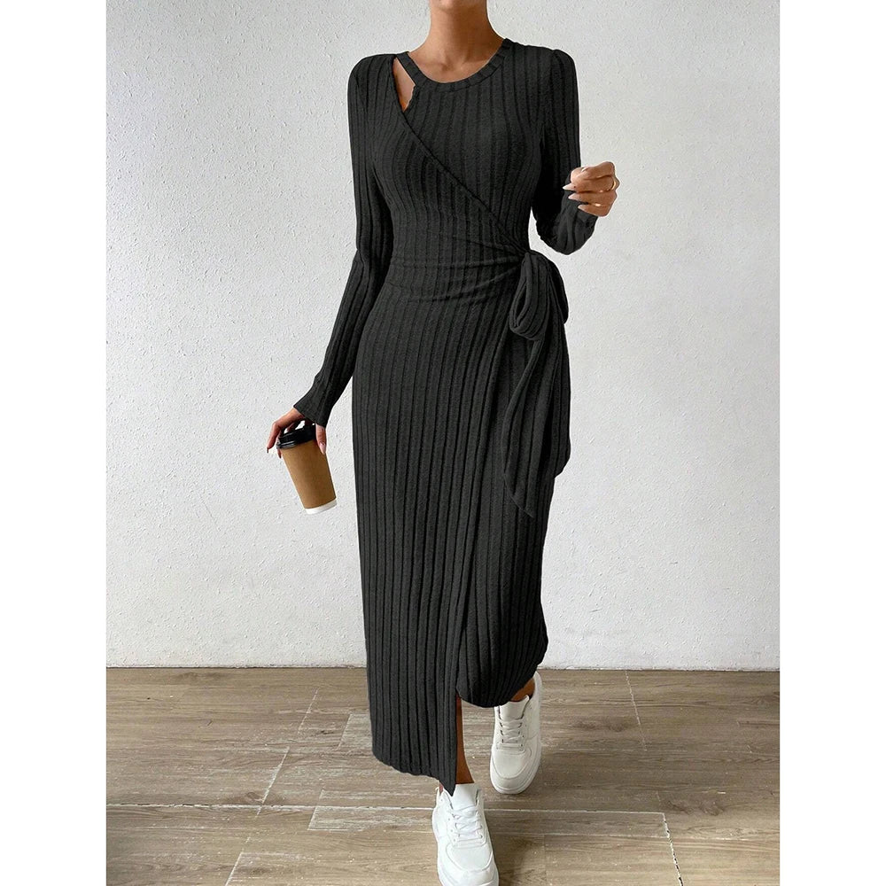 The Cozy Ribbed Midi Dress