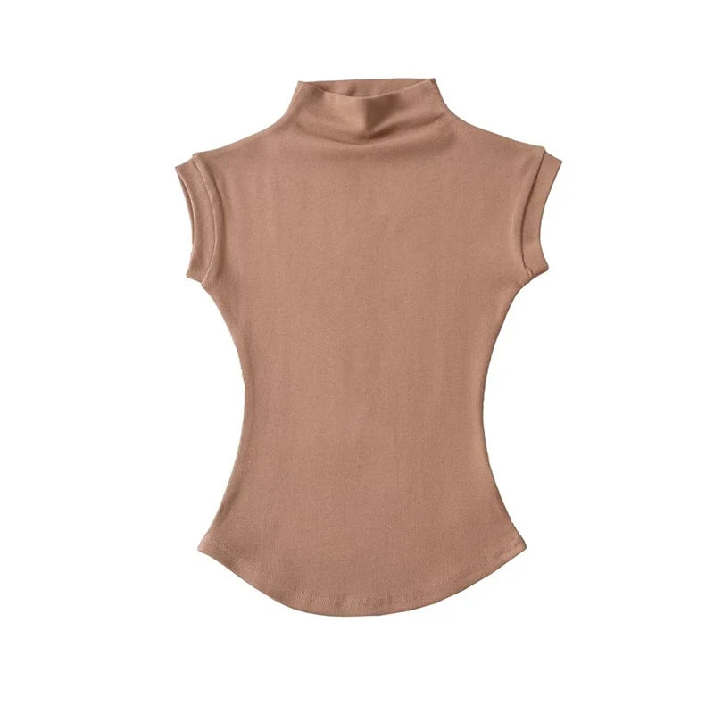 Mock Neck Sleeveless Top