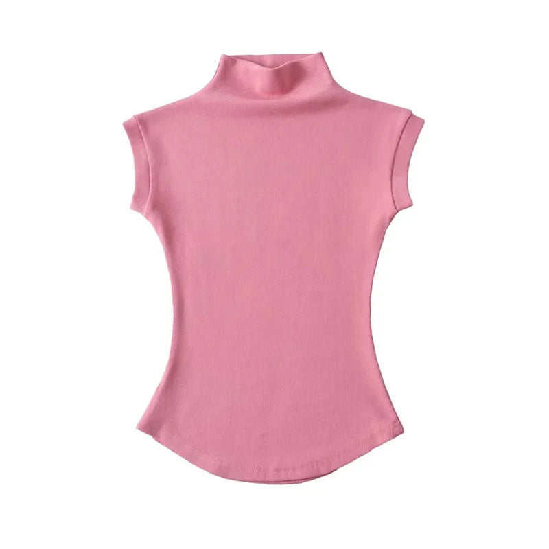 Mock Neck Sleeveless Top