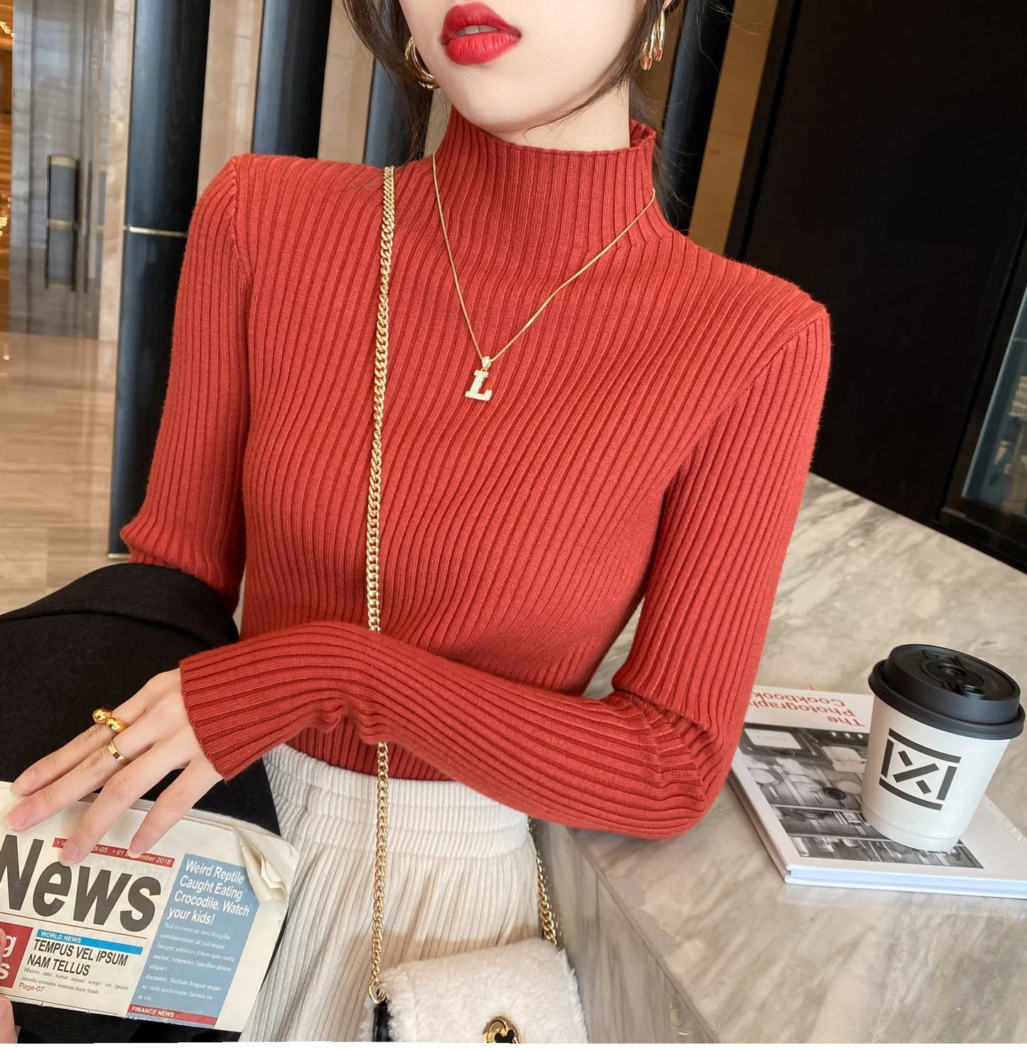 Cozy Chic Ribbed Turtleneck
