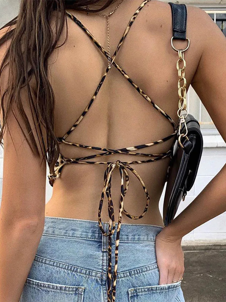 Leopard Asymmetrical Crop Top