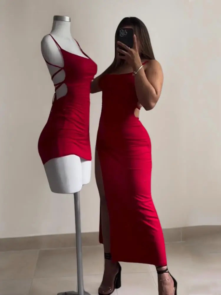 Slash-Neck Dress