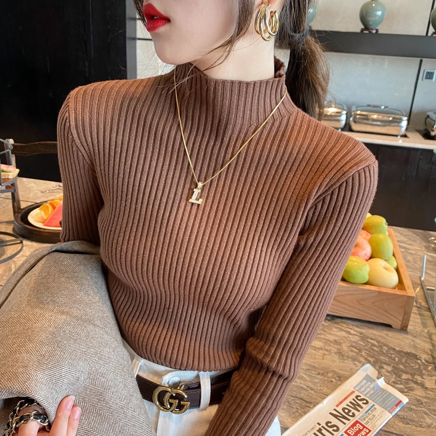 Cozy Chic Ribbed Turtleneck