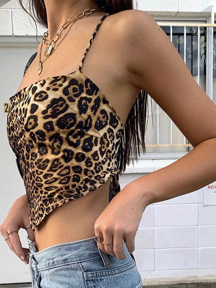 Leopard Asymmetrical Crop Top