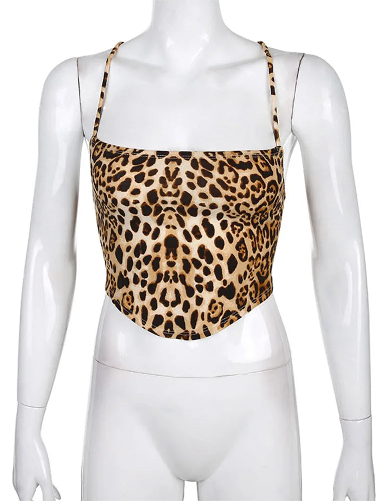 Leopard Asymmetrical Crop Top