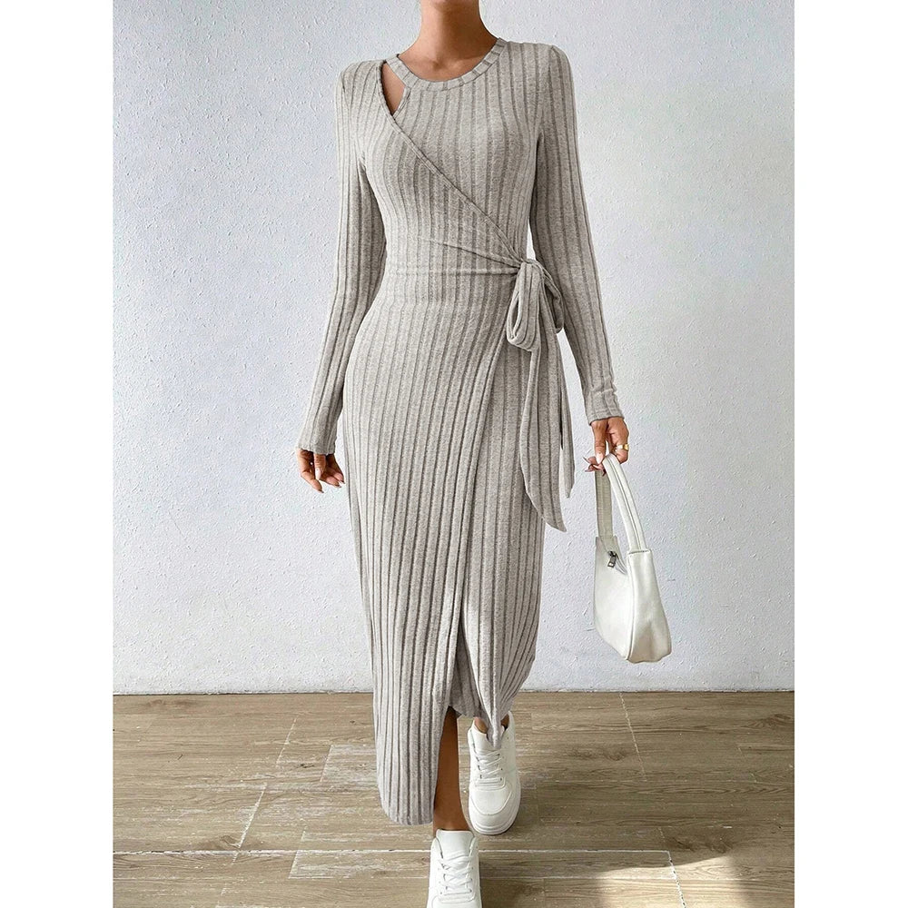 The Cozy Ribbed Midi Dress