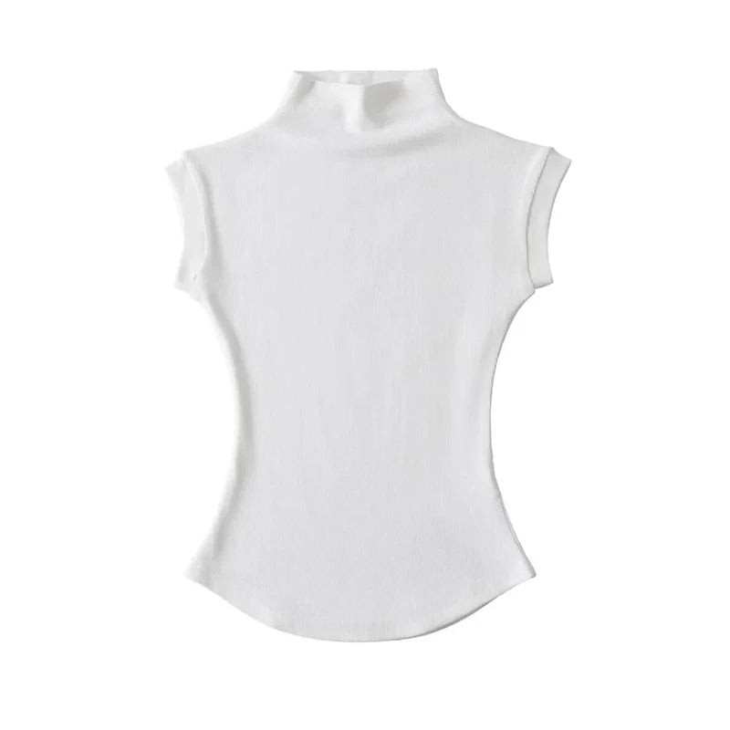 Mock Neck Sleeveless Top