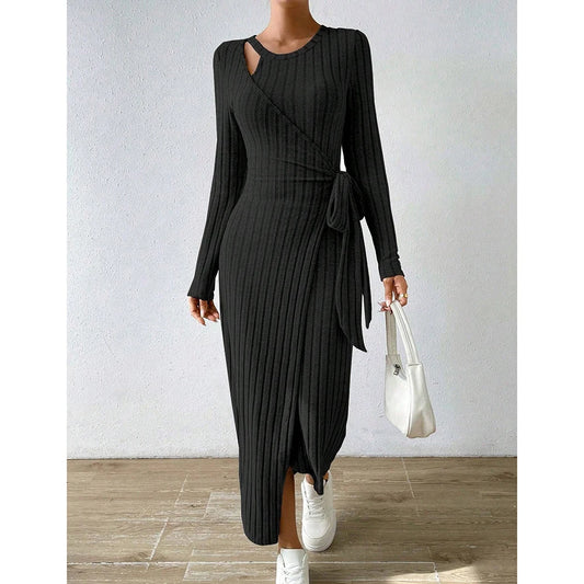 The Cozy Ribbed Midi Dress