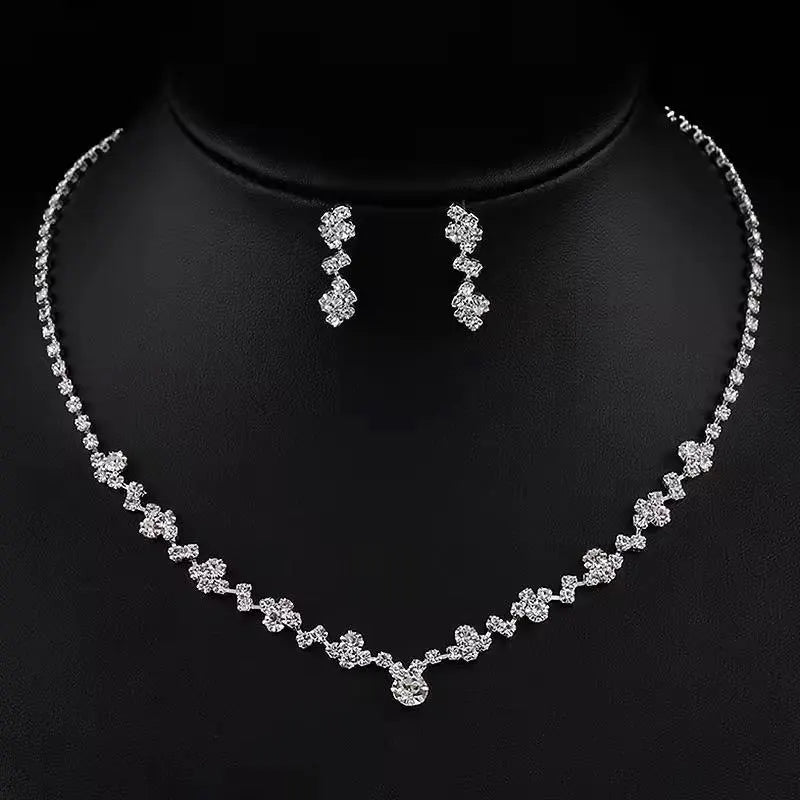 Bridal Jewellery Set, Princess Cut Shape Necklace Set, Sparkling Necklace, Bracelet and Earring Zirconia Jewellery, Jewellery Gift