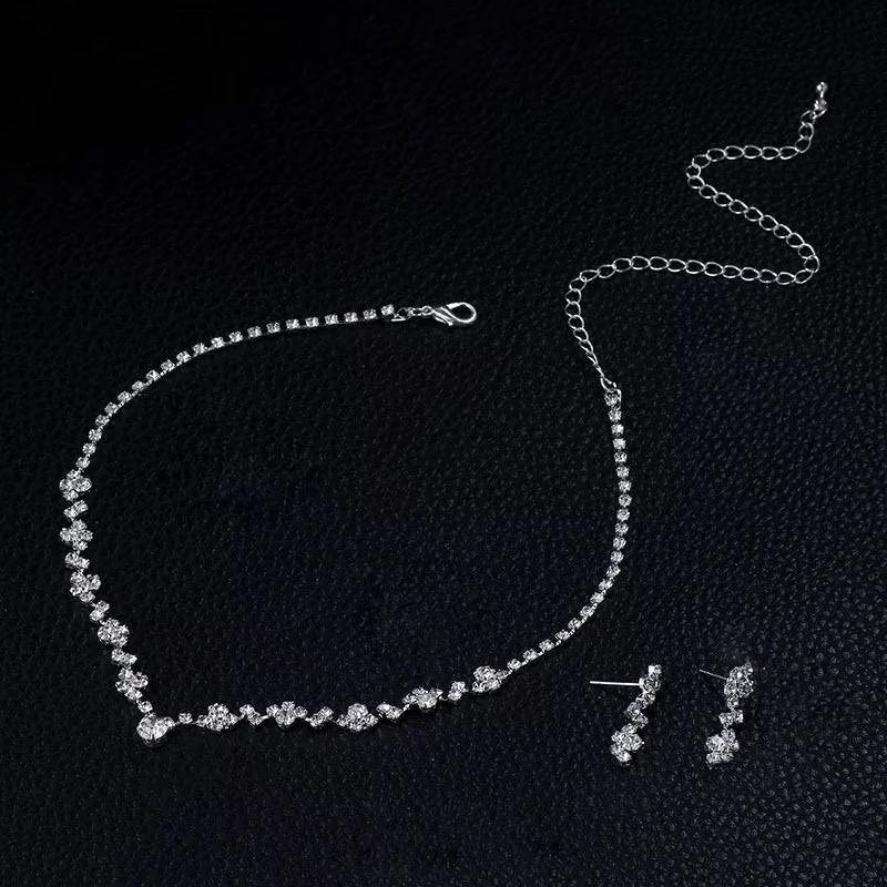 Bridal Jewellery Set, Princess Cut Shape Necklace Set, Sparkling Necklace, Bracelet and Earring Zirconia Jewellery, Jewellery Gift